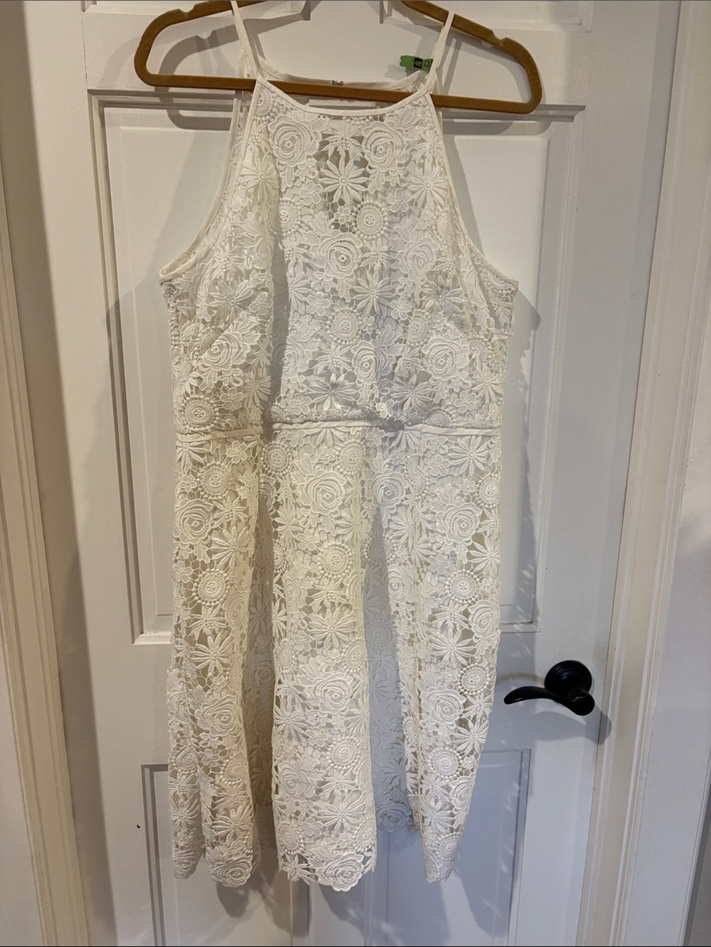 White House Black Market White Lace Midi Halter Dress